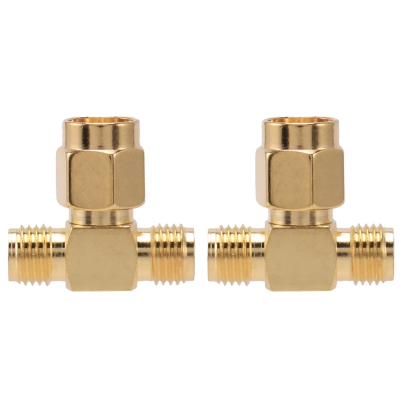 

2X SMA штекер на два SMA гнездо тройной T RF адаптер разъем 3-ходовой сплиттер Новый