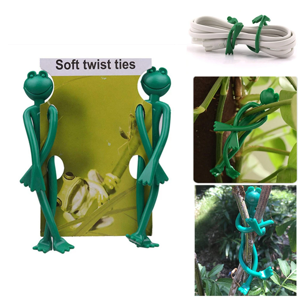 

2pcs Reusable Plant Cable Ties Frog Shape Adjustable Tree Climbing Support Garden Horticulture Planting Supplies Grafting Clips
