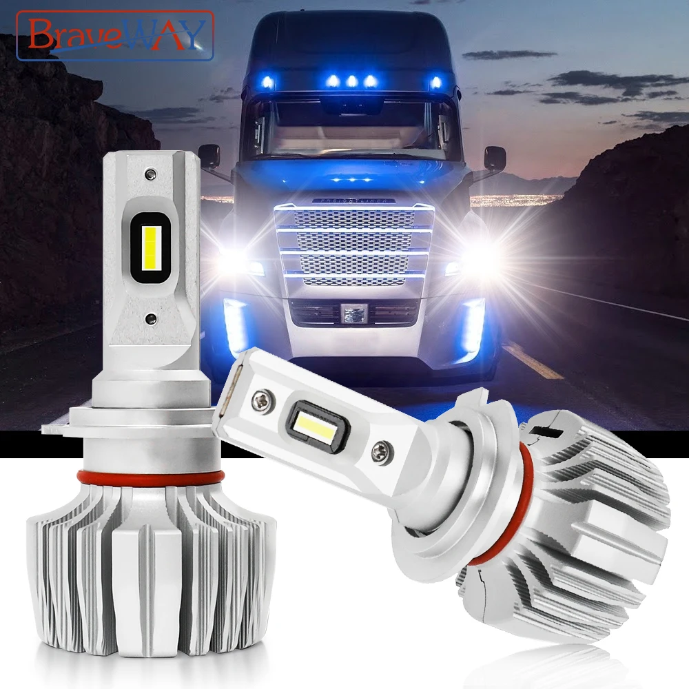 BraveWay H1 H4 H7 светодиодный головной светильник 6000k для грузовиков 24V Авто