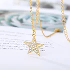 Ожерелье с пятиконечными звездами из циркония для женщин, цепочка на шею золотого и серебряного цвета, чокер, женское ожерелье с кулоном, бижутерия 2020 BFF