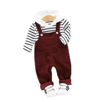 new children outfits spring autumn baby boys girls clothes infant cotton casual hoodies strap pants 2pcssets kids tracksuits