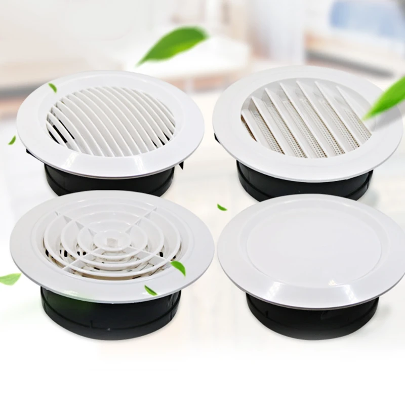 

E5BE 3/5 Inch ABS Air Vent Adjustable Round Exhaust Louver Grille Air Ventilation Cover Duct Fan Outlet Vent Soffit Air Vent