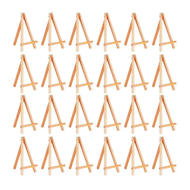 

24 Pack Mini Wood Display Easel Wood Easels Set For Paintings Craft Small Acrylics Oil Projects