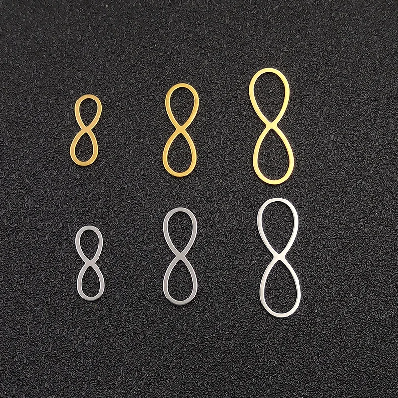 30 шт. полые подвески Бесконечность геометрические цифры из нержавеющей стали 8
