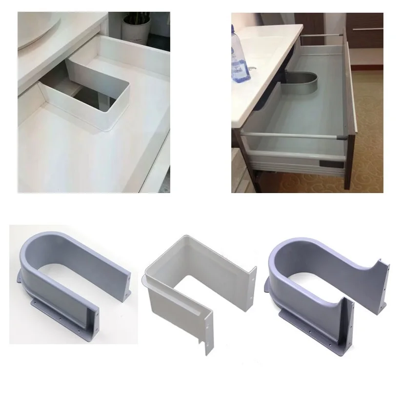 

Plastic U Shape Sink Drawer Kitchen Bath Furniture Cabinet Recessed U under Sink Drainage Grommet