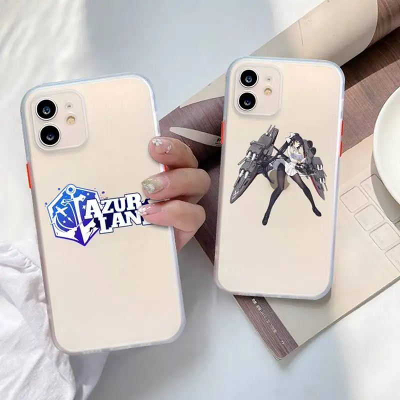 

Azur Lane Phone Case For iphone 12 mini 11 Pro Max X XS Max XR 7 8 Plus Translucent Matte Shockproof Case