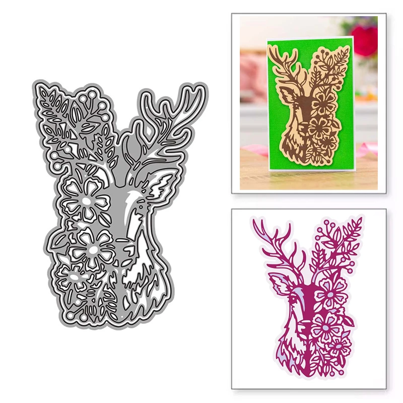 

Deer Lace New Metal Cutting Dies Stamps Scrapbooking Mold Cut Stencil Handmade Tools DIY Card Make Decorative Crafts New 2021