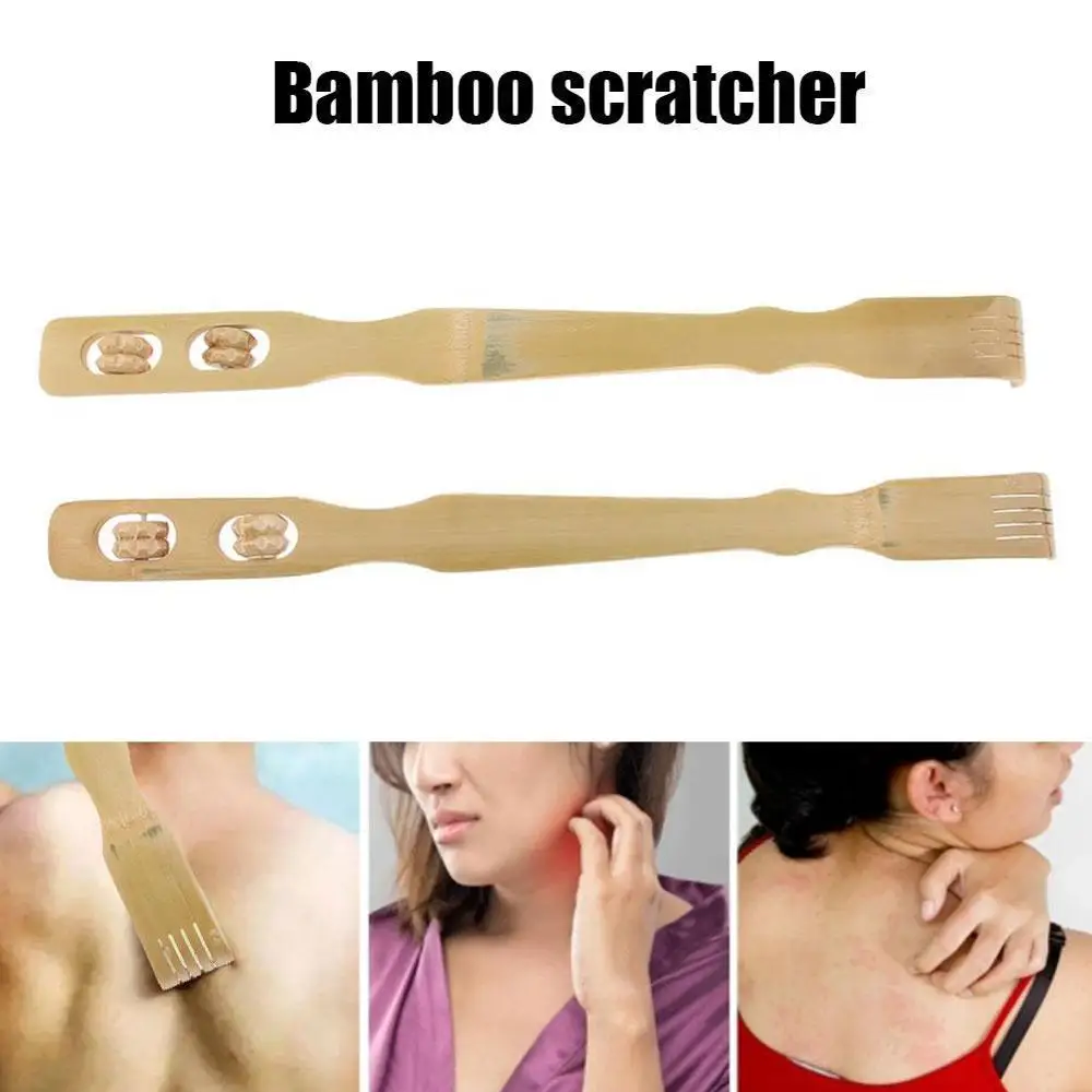 

1PCS Durable Bamboo Massager Back Scratcher Wooden Backscratcher Bamboo Body Roller Stick Dropshipping Scratcher D7H6