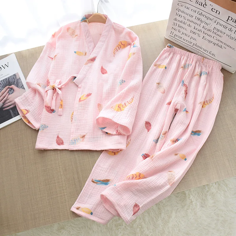 Детская Хлопковая газовая Пижама осеннее кимоно для мальчиков и девочек