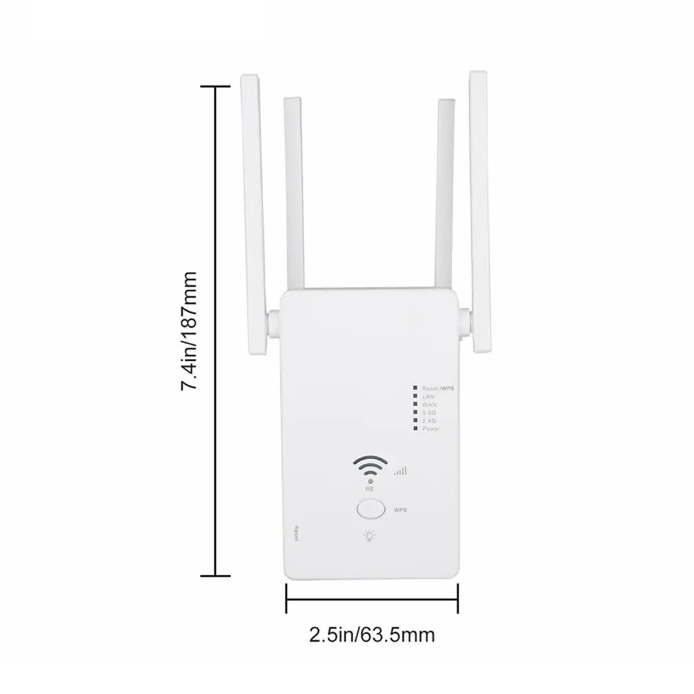 

1200Mbps AC1200 WIFI Repeater 2.4G 5G Router Wireless Long Range Extender Signal Booster Amplifier Access Point For Home