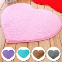 2021 love heart shaped doormat non slip soft microfiber coral fleece bathroom floor area rug for living room mat carpets decor