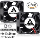 2 шт. Gdstime 4 см 3D принтер охлаждающий вентилятор DC 5V 12V 24V Мини Бесщеточный процессорный кулер вентилятор 40x40x20 мм 40 мм 4020 компьютер чехол радиатора