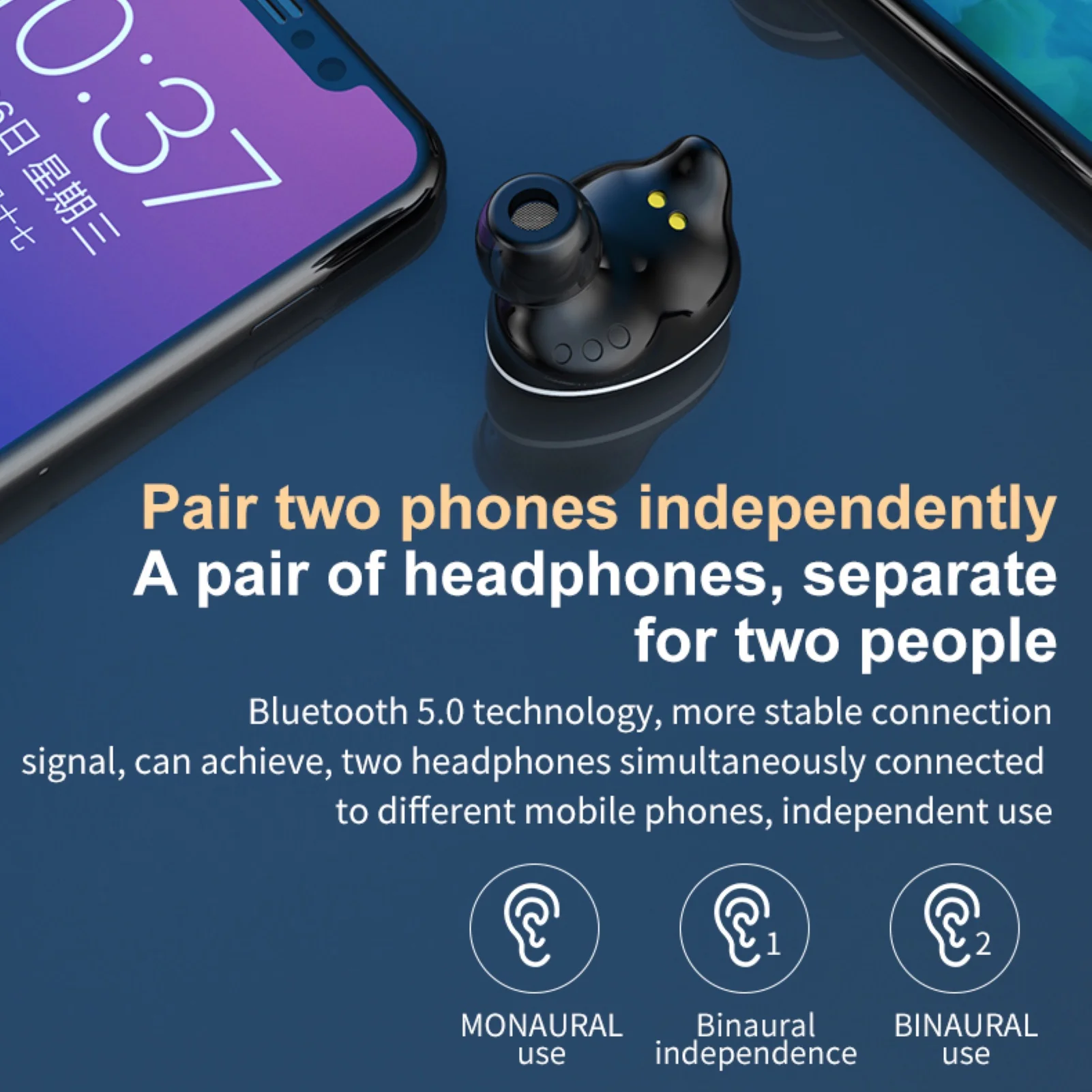 

TWS Bluetooth 5.0 Earphones Wireless Headphones Earbuds with Charging Box Noise Cancelling Headset for Smartphone