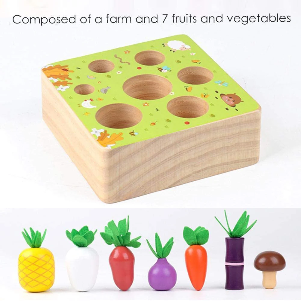 Деревянная игра-пазл с овощами и фруктами игрушка-сортировка размера раннее