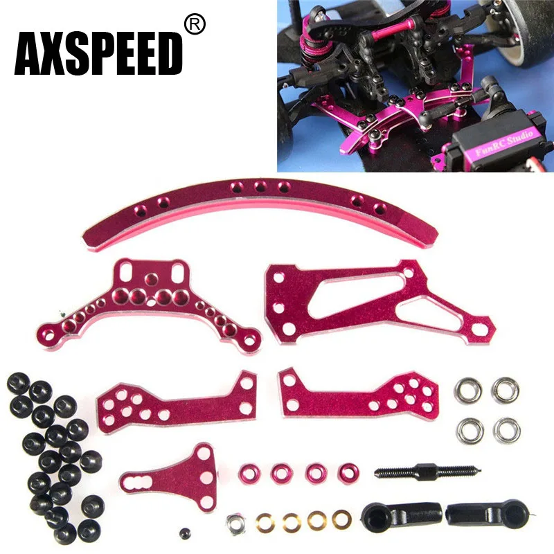 

AXSPEED 1Set Aluminum Curve Slide Track Steering Set for 1/10 RC Crawler Cars Sakura D4 RWD High Quality