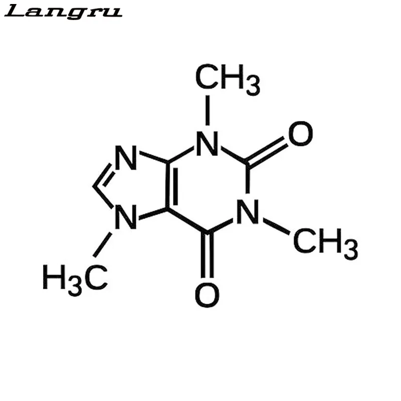 Виниловая наклейка Langru 20x15 6 см в виде молекулы кофеина автомобильные наклейки