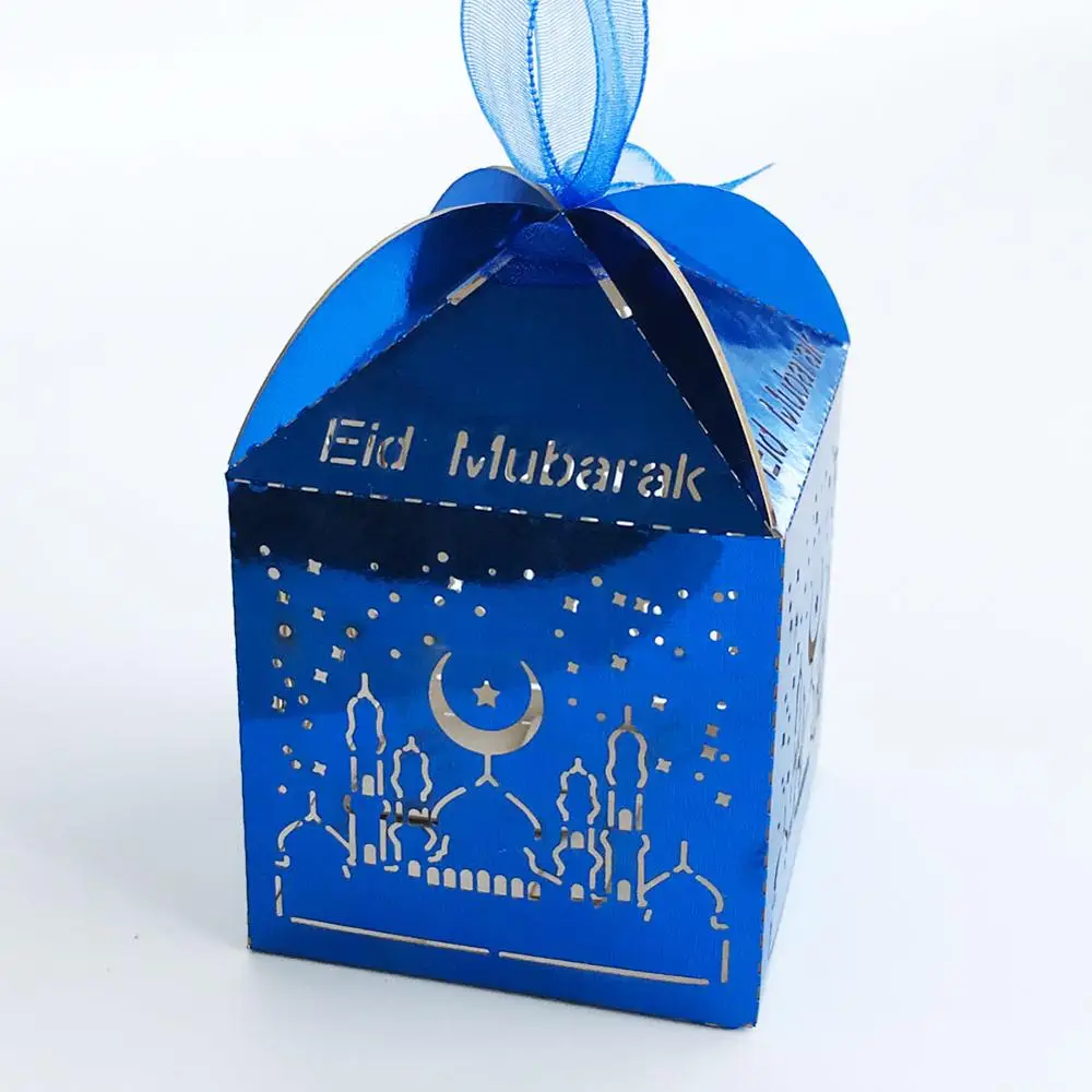 50 шт./лот Eid Mubarak тематические коробки для конфет дизайн фестиваля