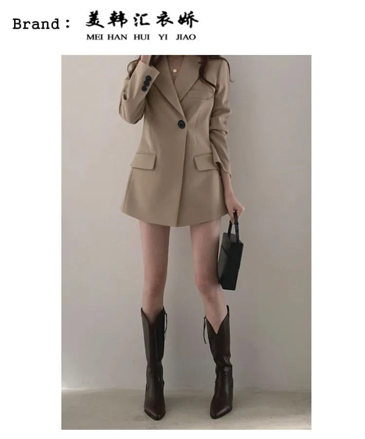

Women Spring New Fashion Jacket Casual Pockets Long Sleeve Work Suit Coat Office Lady Solid Slim Blazers