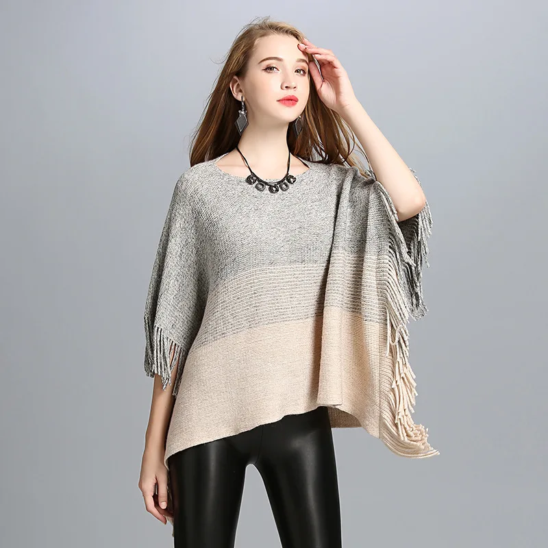 Женская зимняя накидка с рукавом летучая мышь |