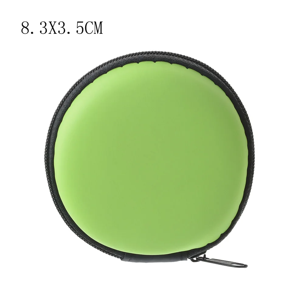 green Round 8cm Чехол для наушников с монеткой, защитная коробка для хранения, цветные наушники чехол для путешествий, сумка для хранения наушников, кабель для передачи данных, зарядное устройство - Цвет: green Round 8cm