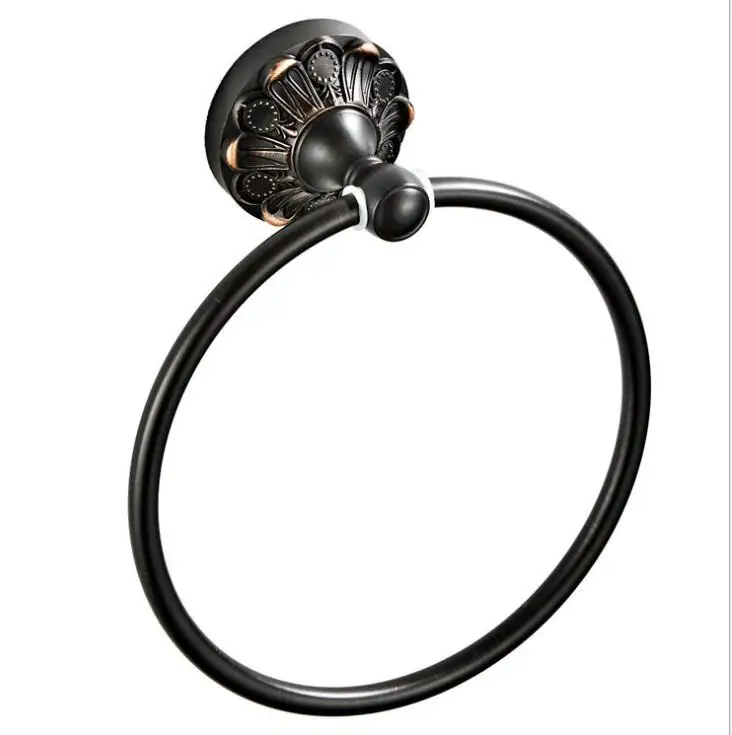 Черное бронзовое кольцо для полотенец классические аксессуары ванной комнаты