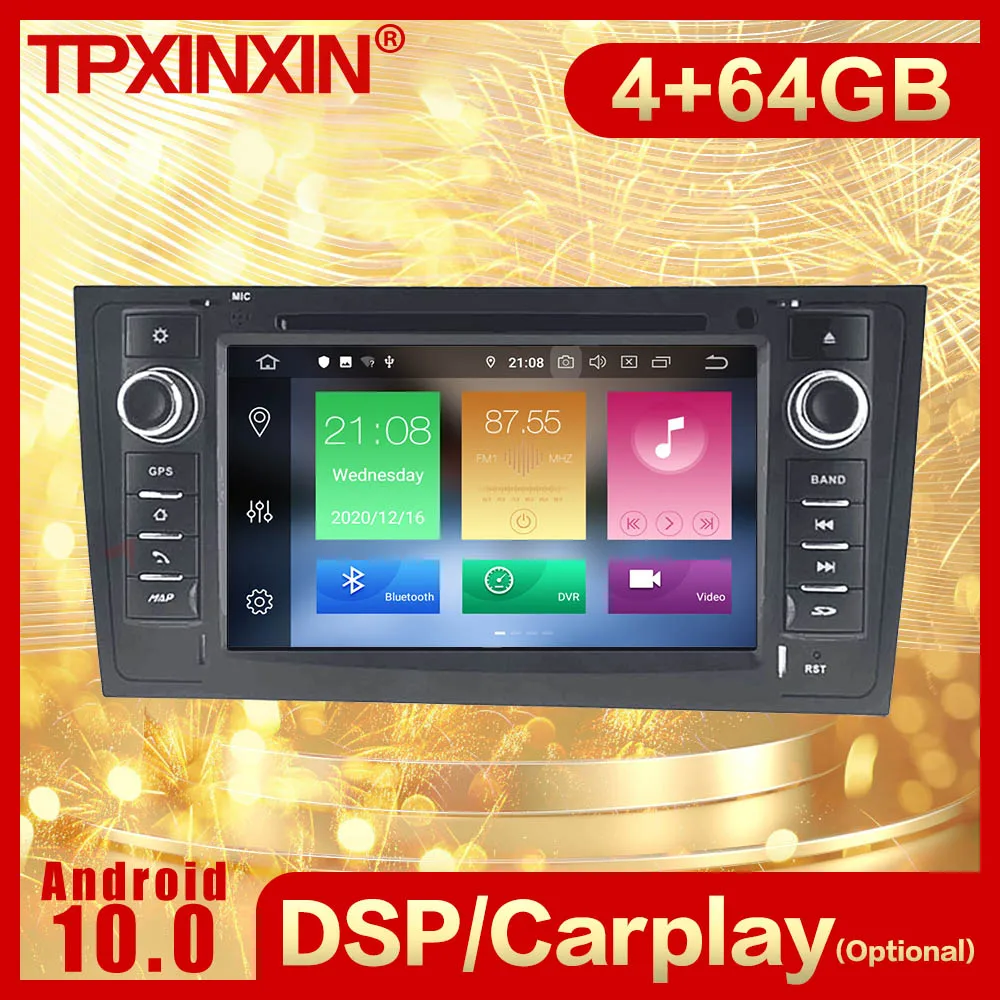 

2 DIN Multimedia Android 10 Player Auto Car Radio Stereo For AUDI A6 1997 1998 1999 2000 2001 2002-2004 Video Receiver Head Unit