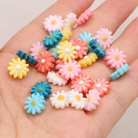 10pcs hot sale natural stone mixed colors flower shape shell beads for jewelry making diy bracelet trendy gifts size 12x12mm