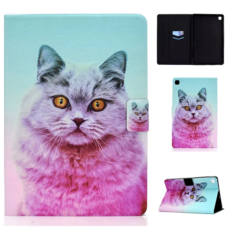 Прохладный Лев волк Медведь PU кожаный чехол Funda для Samsung Galaxy Tab S6 Lite 10 4 &quotSM P610 SM P615