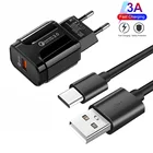 QC 3,0 Быстрая Зарядка телефона Зарядное устройство для OPPO Find X3 X2 Neo Lite F19 F17 A74 A94 Рино 5 4 3 Pro 5G 2 Z Тип с портом типа C кабелем EU Plug Зарядное устройство