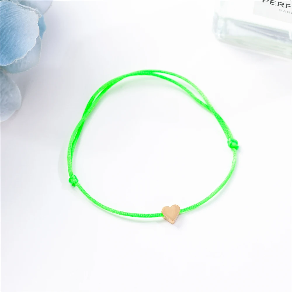 Простой цветной браслет с подвеской в виде сердца для защиты мужчин и женщин, регулируемые ювелирные изделия, детский амулет