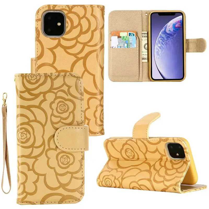 3D роскошный кожаный чехол с цветком для iPhone 11 Pro Max, откидной Магнитный чехол-книжка с подставкой для iPhone X XR XS MAX, сумка