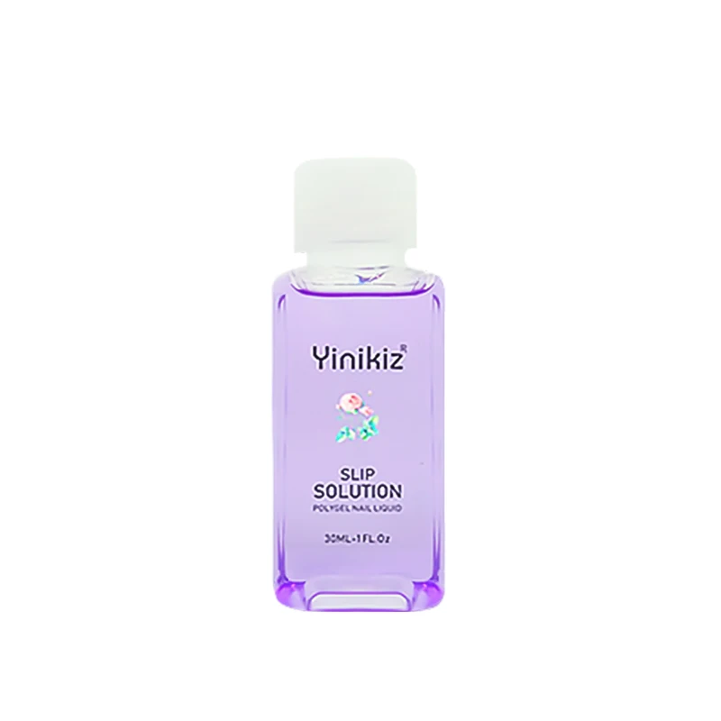 Полигель-раствор для наращивания ногтей Yinikiz жидкость фиолетового цвета