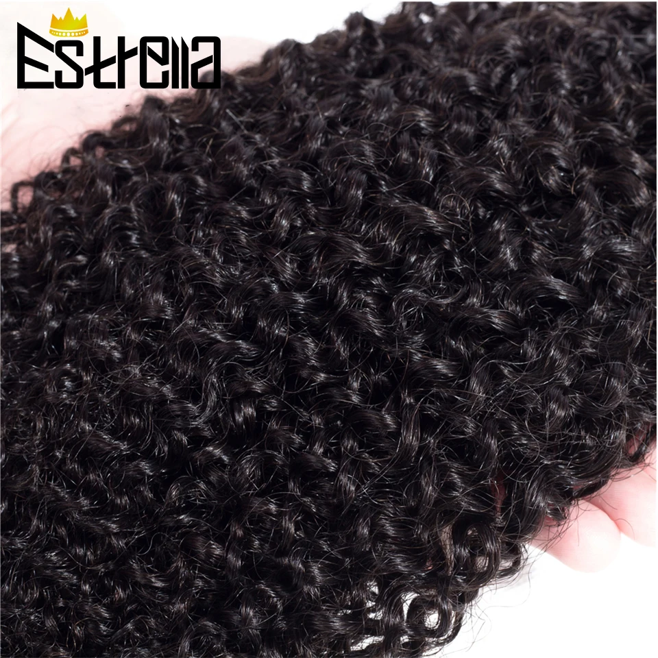 Estrella 100% человеческие волосы пряди кудрявые вьющиеся Remy бирманские 8-26 дюймов