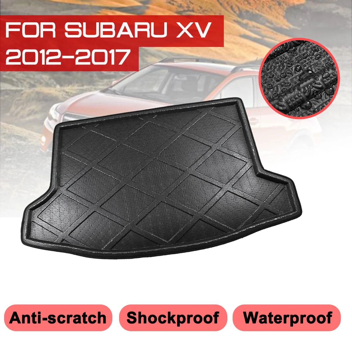 Автомобильный напольный коврик ковер для Subaru XV 2012 2013 2014 2015 2016 2017 задний багажник