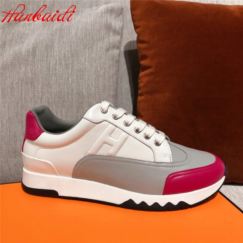 

H brand Shoes Mens Spring/Autumn Platform Sneakers New Flats Shoes For Men Genuine Leather Trainers Sneakers Zapatos De Mujer