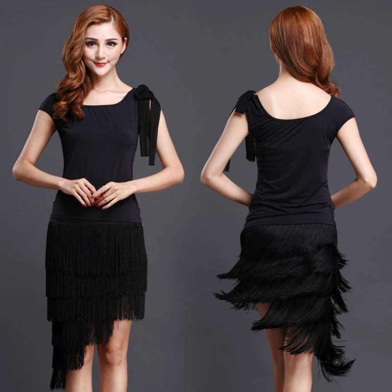 Новинка платье для латиноамериканских танцев со скошенной юбкой Женская юбка