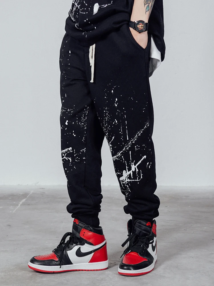 

Splash Ink Graffiti Print Jogger Pants Mens Casual Sweatpants Streetwear Loose Elastic Waist Trousers Men