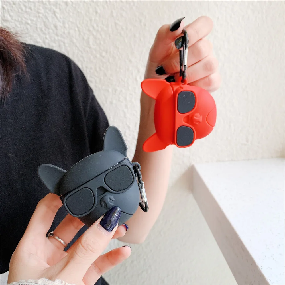 Модный чехол с французскими наушниками Jarre Aerobull Bulldog для Apple Airpods 2 1 Беспроводная