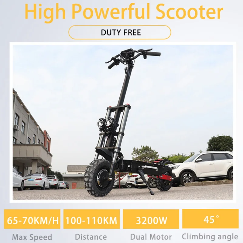 Günstig 11inch 60V 3200W Erwachsenen Elektro Roller Mit Sest 110 KM Starke Leistungsfähige 70 Km/h Faltbare Off Road Tretroller Mit Disc Bremse