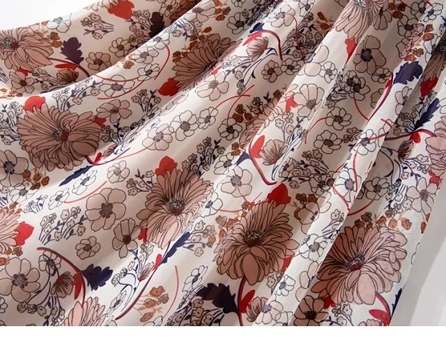 

Women's Maxi Sling Dress Floral Printing Sleeveless Lace-up High Waist Prairie Chic Female Summer Long Dresses