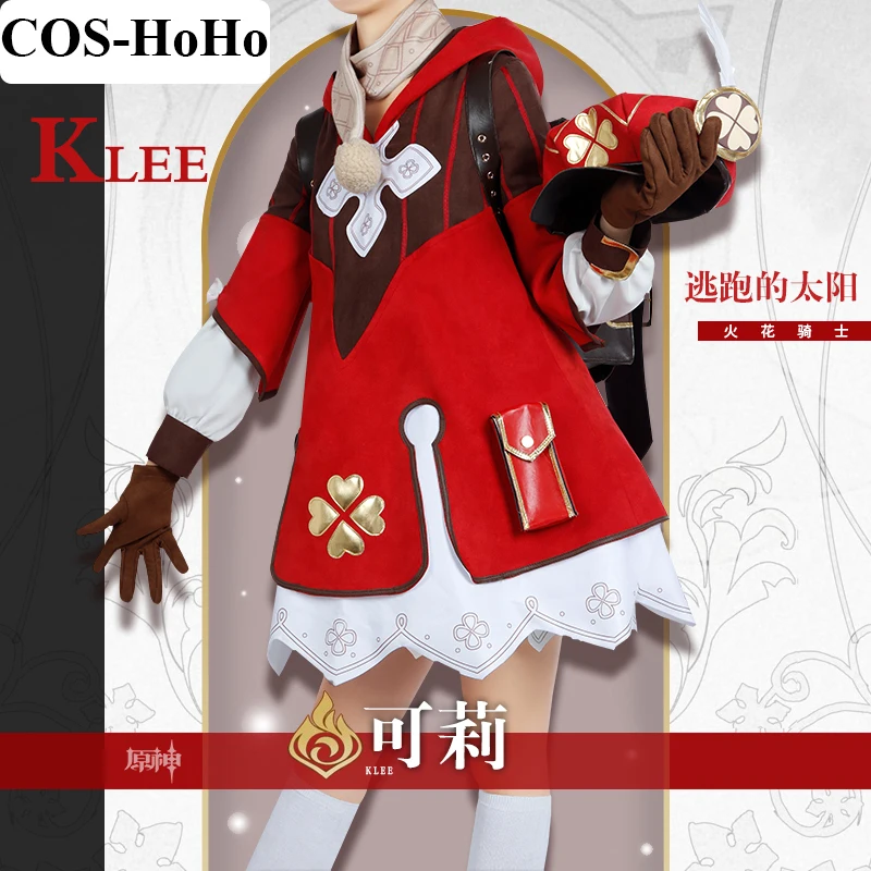 

COS-HoHo [Customized] Anime Genshin Impact Klee Spark Knight Game Suit Lovely Dress Uniform Cosplay Costume Party Outfit Women