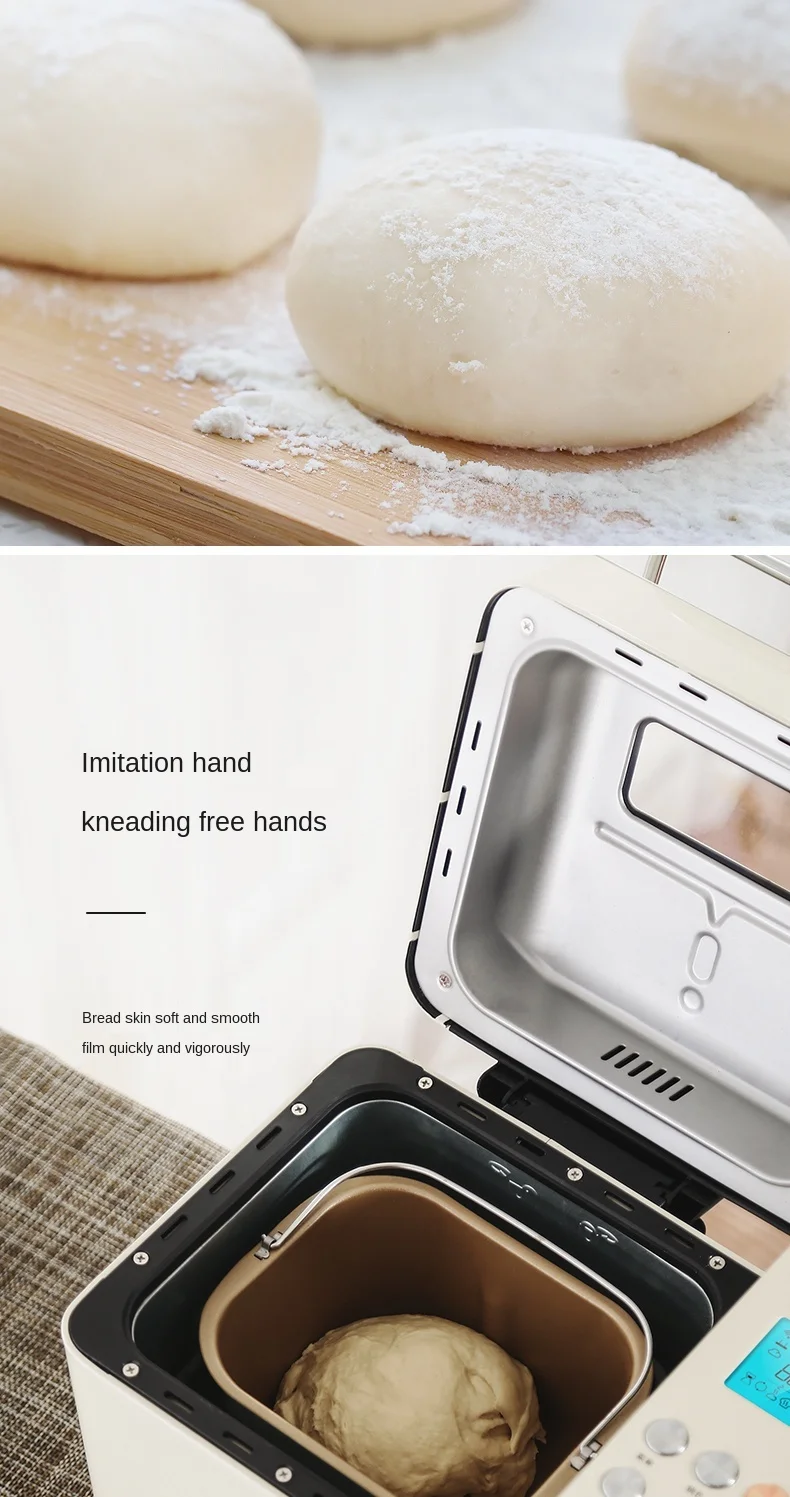 

zq Household Bread Maker Multi-Functional Automatic Dough Fermentation Breakfast Toaster Dough Kneading Small