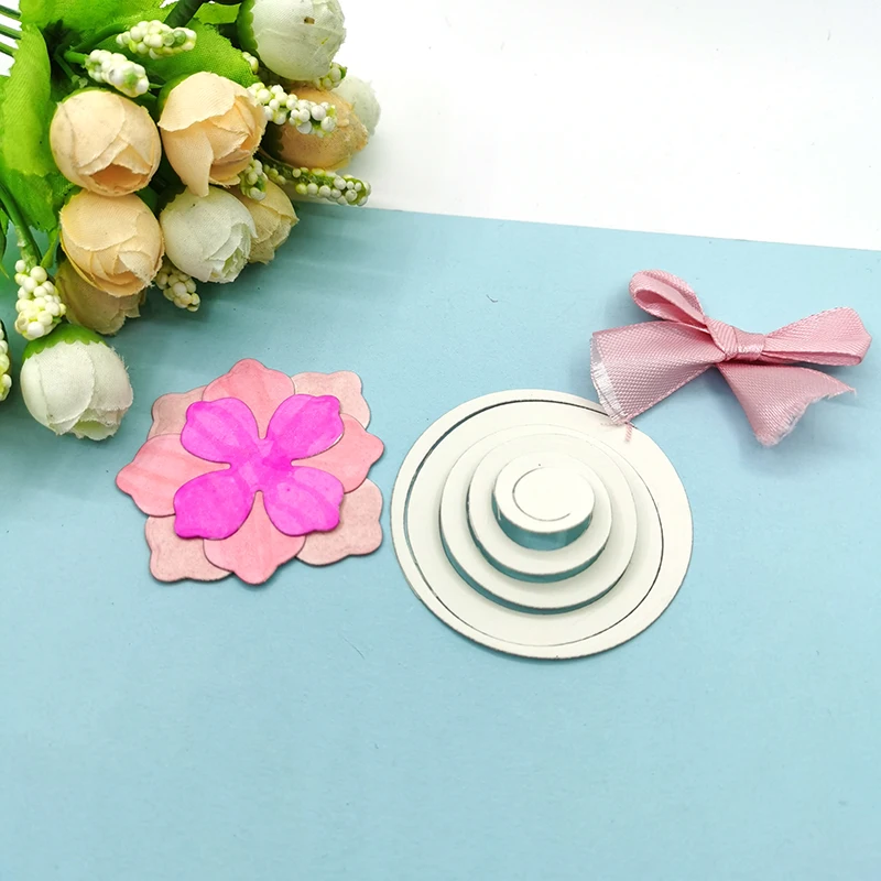 Julyarts 4 шт. цветочные круглые металлические штампованные трафареты для