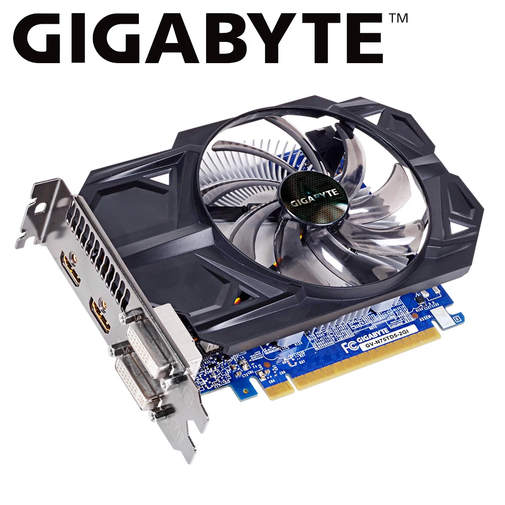 Графическая карта Gigabyte gtx 750 ti видеокарта с 2 ГБ GDDR5 128 бит NVIDIA GeForce GTX Ti GPU для ПК б/у