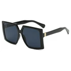 Очки солнцезащитные женские квадратные в полоску, брендовые Роскошные Модные Винтажные градиентные очки большого размера с плоским верхом и черной оправой, UV400