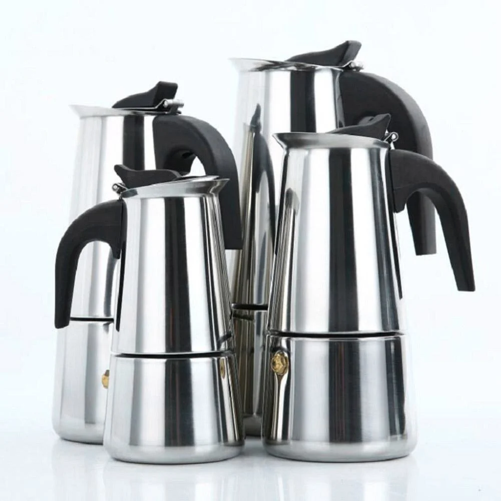 

Stainless Steel Mocha Coffee Pot Italian Coffee Maker Portable Coffee Kettle Kitchen Tools Stovetop Percolator Espresso Pot