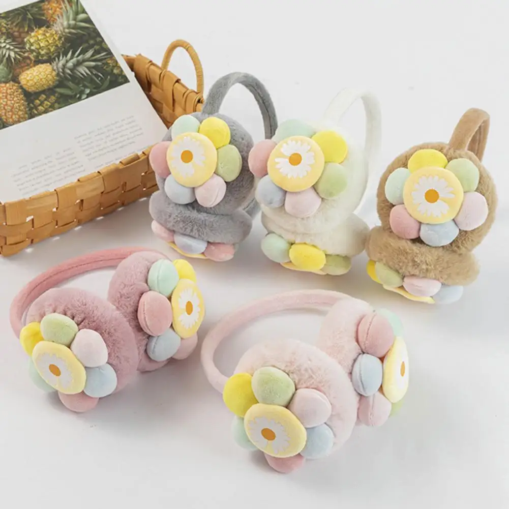 

Outdoor Winter Kids Cute Flower Sunflower Plush Earmuff Boys Girls Ear Warmer