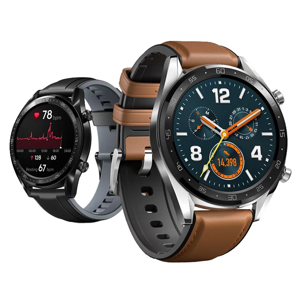 Ремешок кожаный и силиконовый для смарт-часов Huawei Watch GT/Active браслет наручных