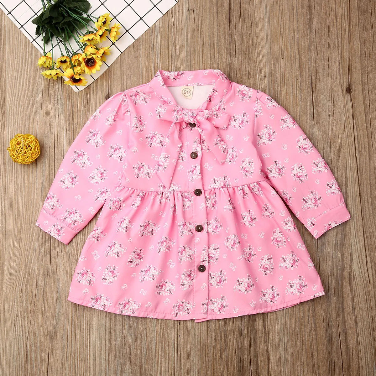 Maximum supplier CUTE Kids Baby Girls Floral Dress Long Sleeve Party Pageant Clothes |