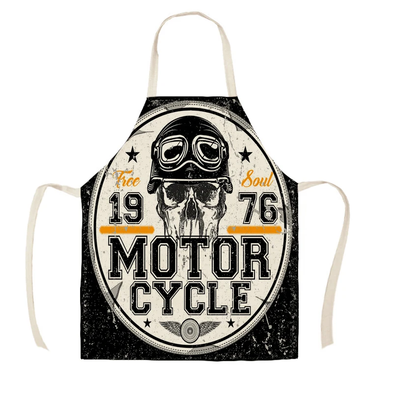 Kitchen Apron Motorcycle Poster Art Letter Print Ride Your Way Cotton Linen Aprons for Men Home Cleaning Tools Delantal Cocina | Дом и сад